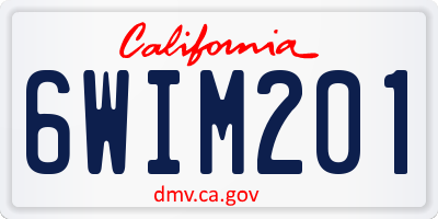 CA license plate 6WIM201