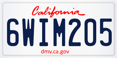 CA license plate 6WIM205