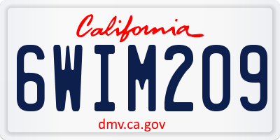 CA license plate 6WIM209