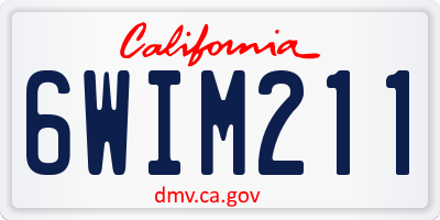 CA license plate 6WIM211