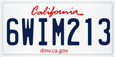 CA license plate 6WIM213