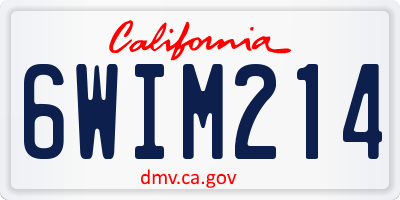 CA license plate 6WIM214