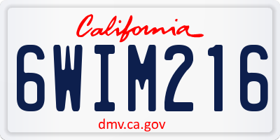 CA license plate 6WIM216