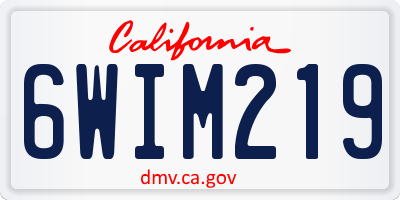 CA license plate 6WIM219