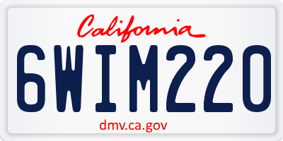 CA license plate 6WIM220