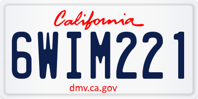 CA license plate 6WIM221