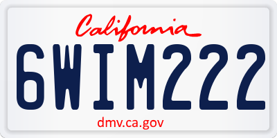 CA license plate 6WIM222
