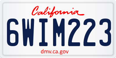 CA license plate 6WIM223