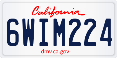 CA license plate 6WIM224