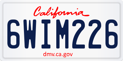 CA license plate 6WIM226