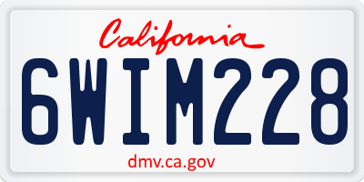 CA license plate 6WIM228