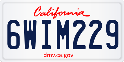 CA license plate 6WIM229