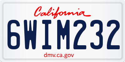 CA license plate 6WIM232