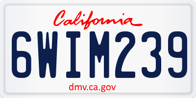 CA license plate 6WIM239