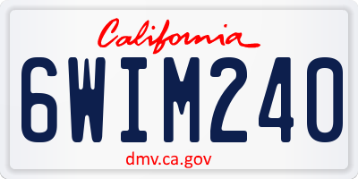 CA license plate 6WIM240