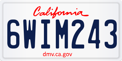 CA license plate 6WIM243