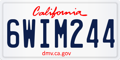 CA license plate 6WIM244