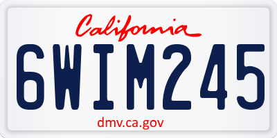 CA license plate 6WIM245