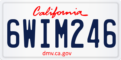 CA license plate 6WIM246