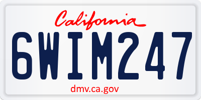 CA license plate 6WIM247