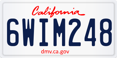 CA license plate 6WIM248