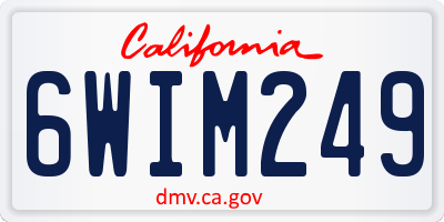 CA license plate 6WIM249