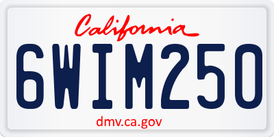 CA license plate 6WIM250