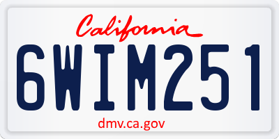 CA license plate 6WIM251