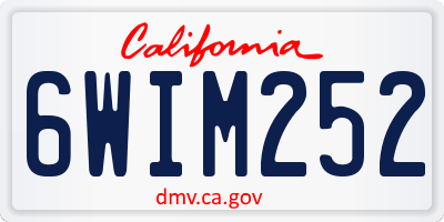 CA license plate 6WIM252