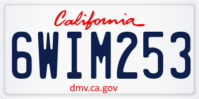 CA license plate 6WIM253