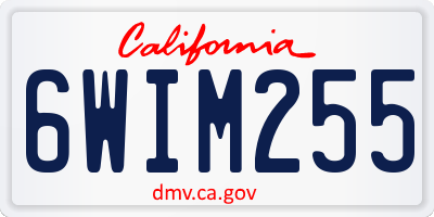 CA license plate 6WIM255
