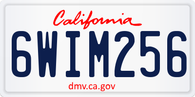 CA license plate 6WIM256