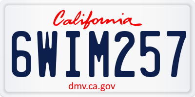 CA license plate 6WIM257