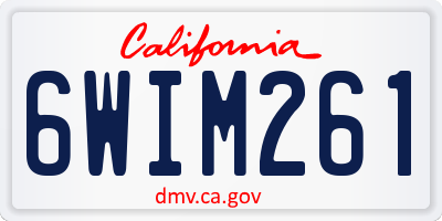 CA license plate 6WIM261