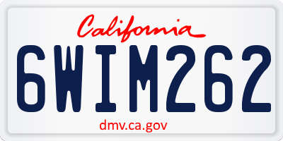 CA license plate 6WIM262