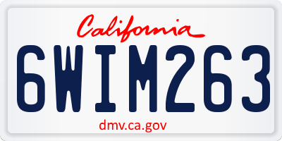 CA license plate 6WIM263