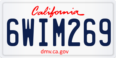 CA license plate 6WIM269