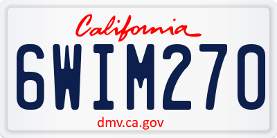 CA license plate 6WIM270