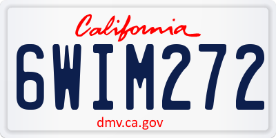 CA license plate 6WIM272