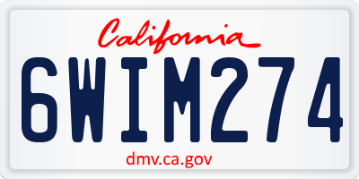 CA license plate 6WIM274