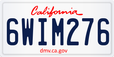 CA license plate 6WIM276