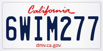 CA license plate 6WIM277