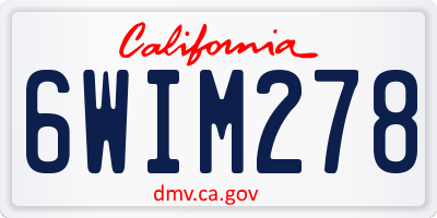 CA license plate 6WIM278