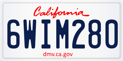 CA license plate 6WIM280