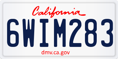CA license plate 6WIM283