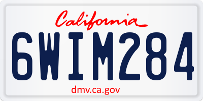 CA license plate 6WIM284