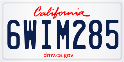 CA license plate 6WIM285