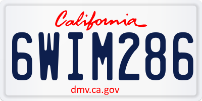 CA license plate 6WIM286