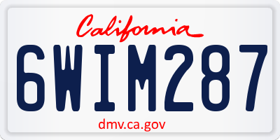 CA license plate 6WIM287