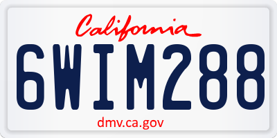 CA license plate 6WIM288